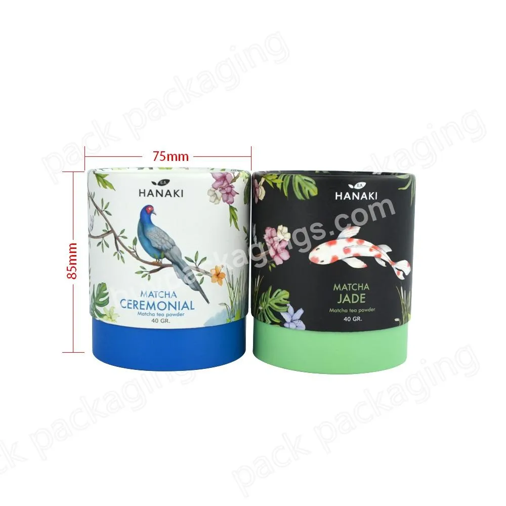 Eco friendly round paper cylinder packaging box for tea  herbs  coffee packaging
