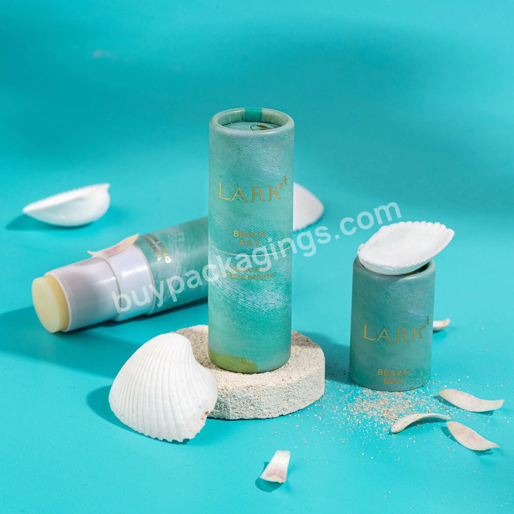 Eco friendly sure deodorant stick container round cardboard tube for Balm Stick packing