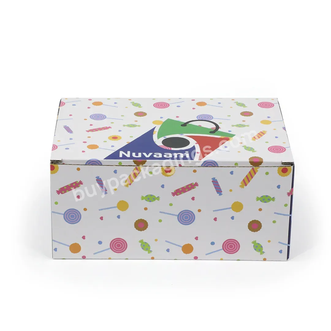 Eco Friendly Sustainable Cardboard Box Custom Logo Printed Package Box Small Candy Corrugated Shipping Box