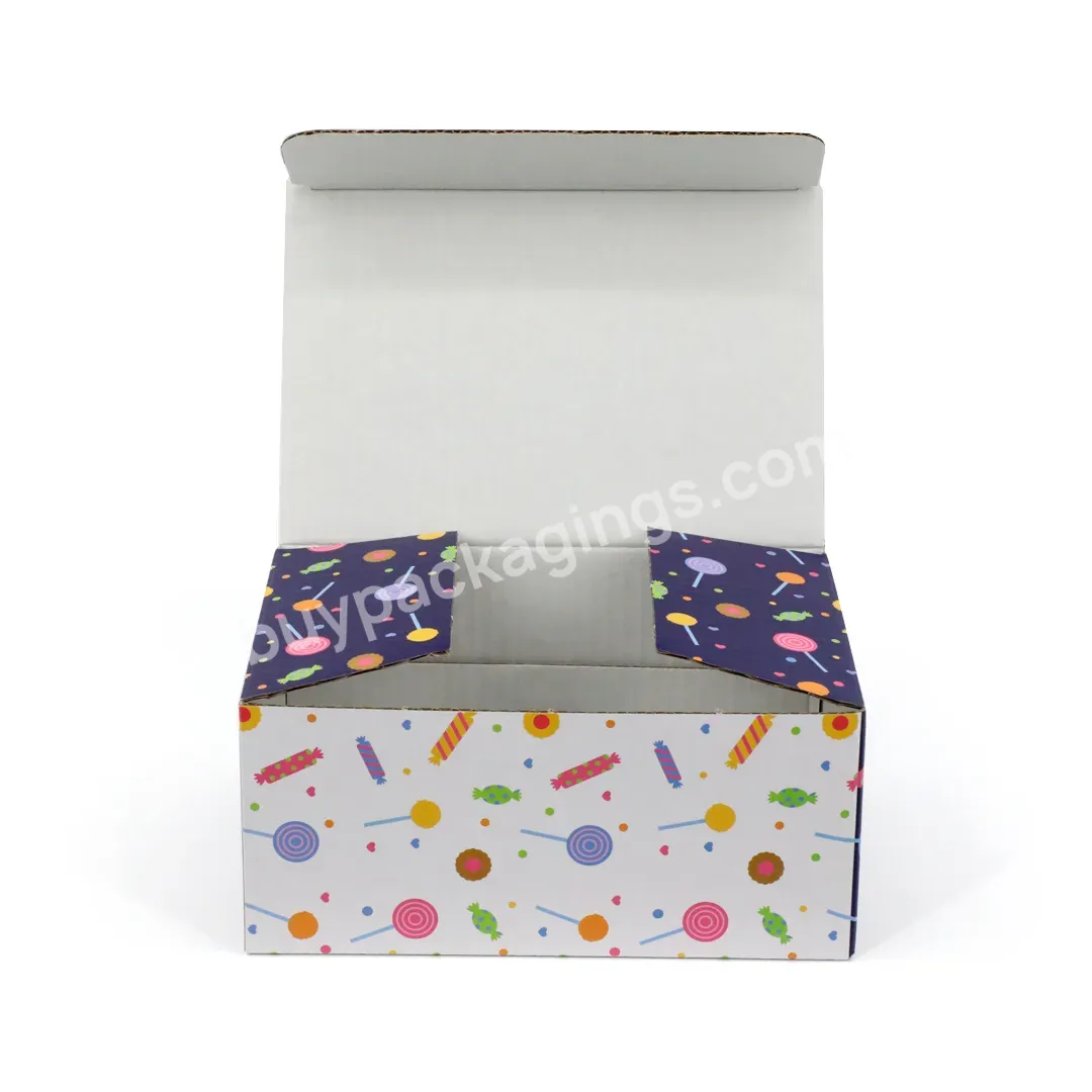 Eco Friendly Sustainable Cardboard Box Custom Logo Printed Package Box Small Candy Corrugated Shipping Box