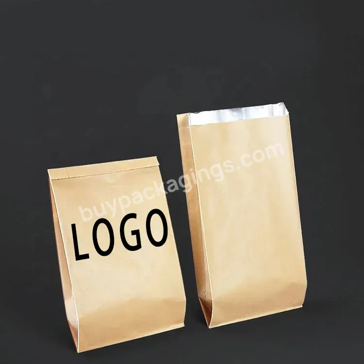 Eco Friendly Take Away Flat Bottom Kraft Paper Bags Wholesale