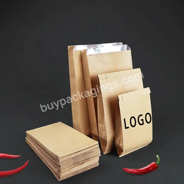 Eco Friendly Take Away Flat Bottom Kraft Paper Bags Wholesale