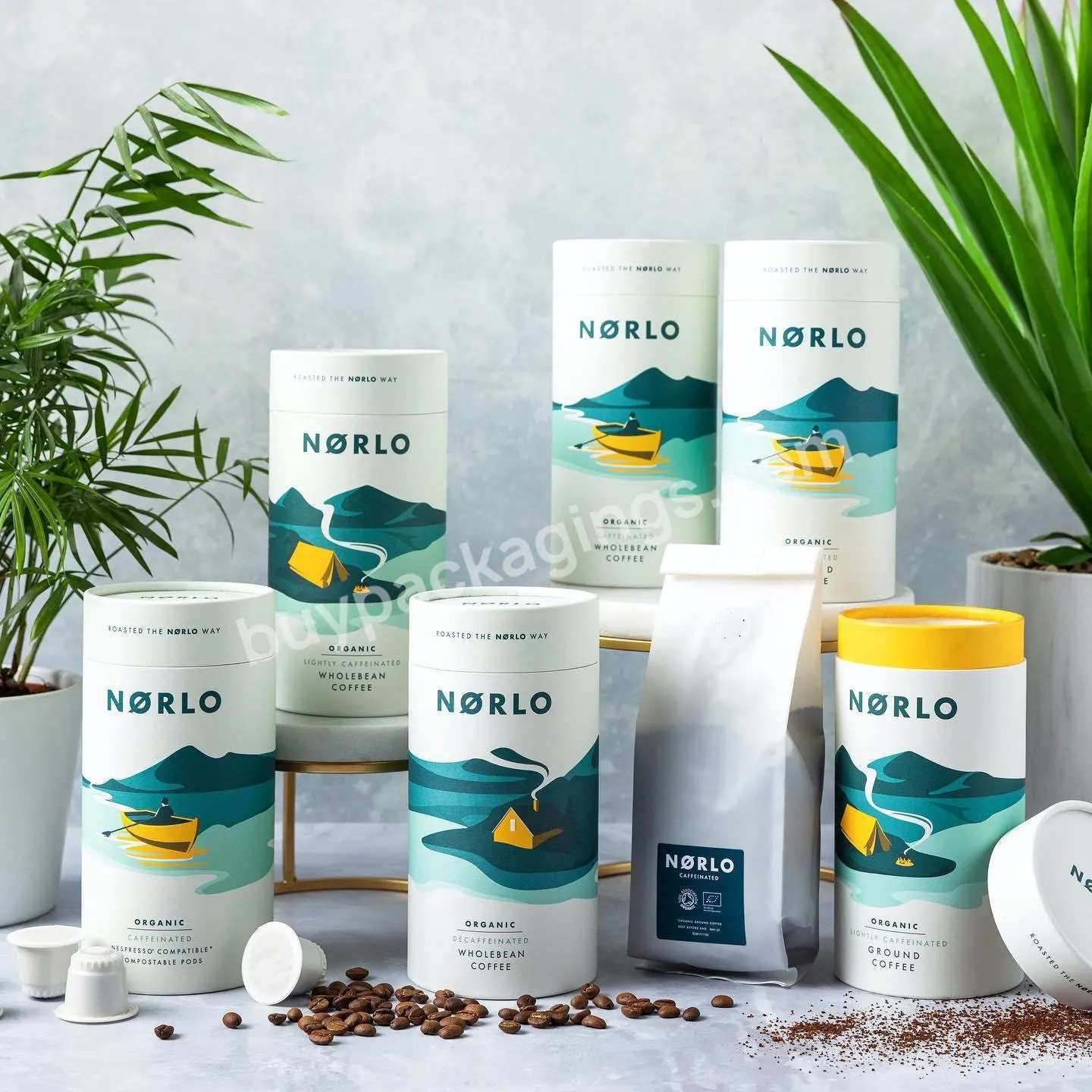 Eco friendly Tea bag paper tube packaging food grade cardboard cylinder tea canister packaging