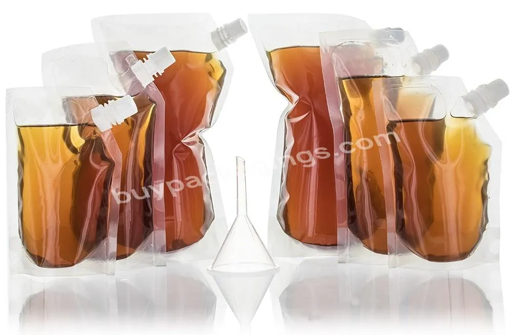 Eco Friendly Transparent Clear Beverage Pouch Spout Plastic Liquid Juice Drink Packaging Plastic Spout Bag