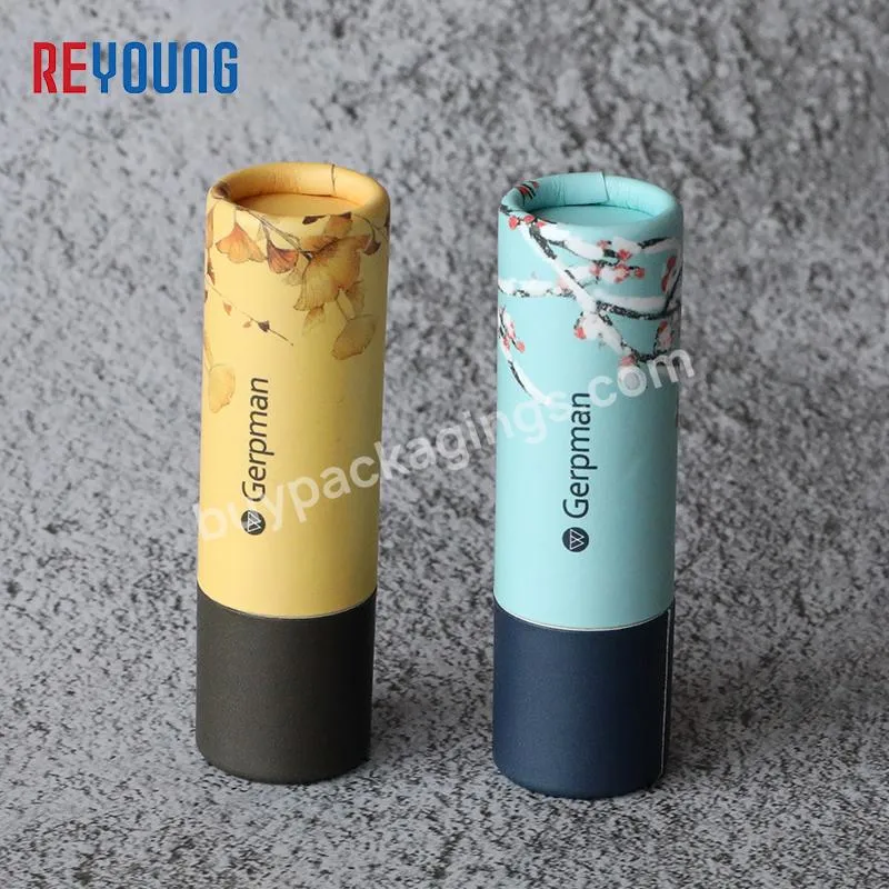 Eco Friendly Twist Lip balm Push Packing Lipstick Cosmetic Round Sure Deodorant Push Stick Packaging Paper Tube For Cosmetics