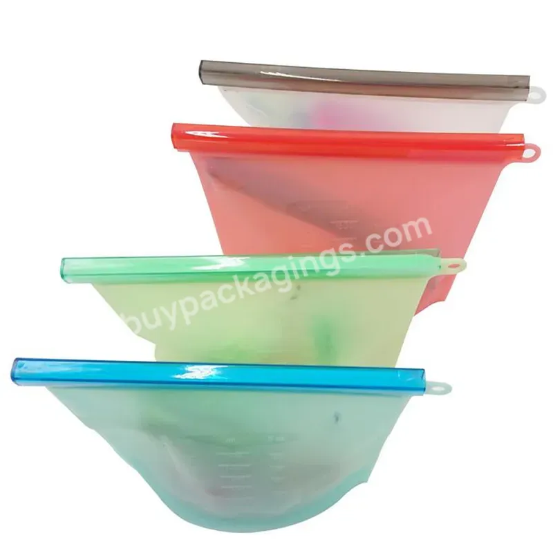 Eco Friendly Waterpoof Leakproof Seal Snack Reusable Silicone Food Storage Bag Fridge Fresh Vegetables And Fruits Bag