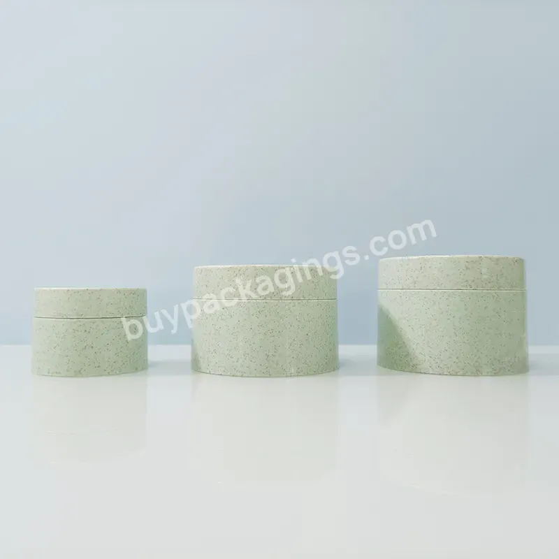 Eco Friendly Wheat Cream Jar Container Wide Mouth 50g 100g 250g Wheat Straw Biodegradable Plastic Cosmetics Jar
