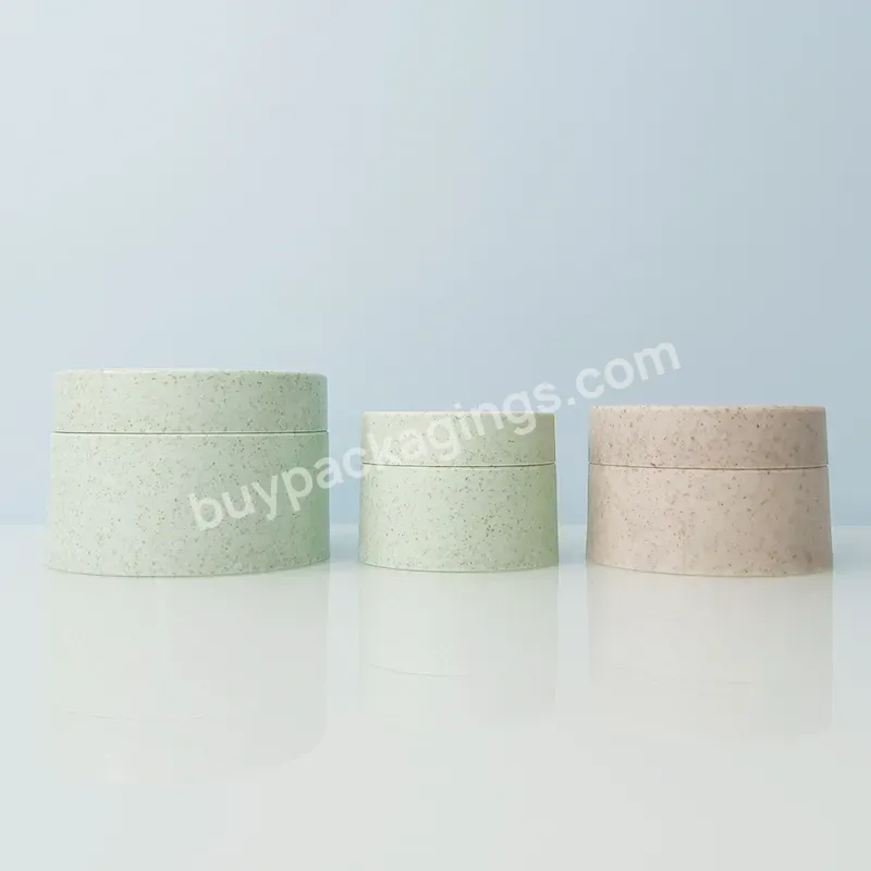 Eco Friendly Wheat Cream Jar Container Wide Mouth 50g 100g 250g Wheat Straw Biodegradable Plastic Cosmetics Jar