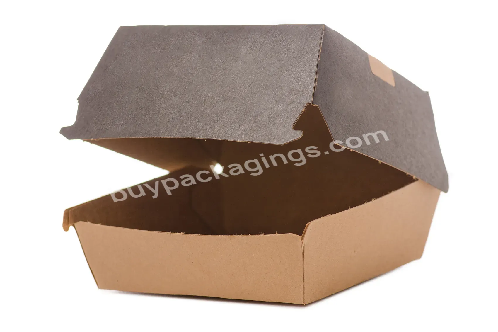 Eco Friendly Wholesale Custom Biodegradable Kraft Paper Burger Box Packaging Box For Food Shops