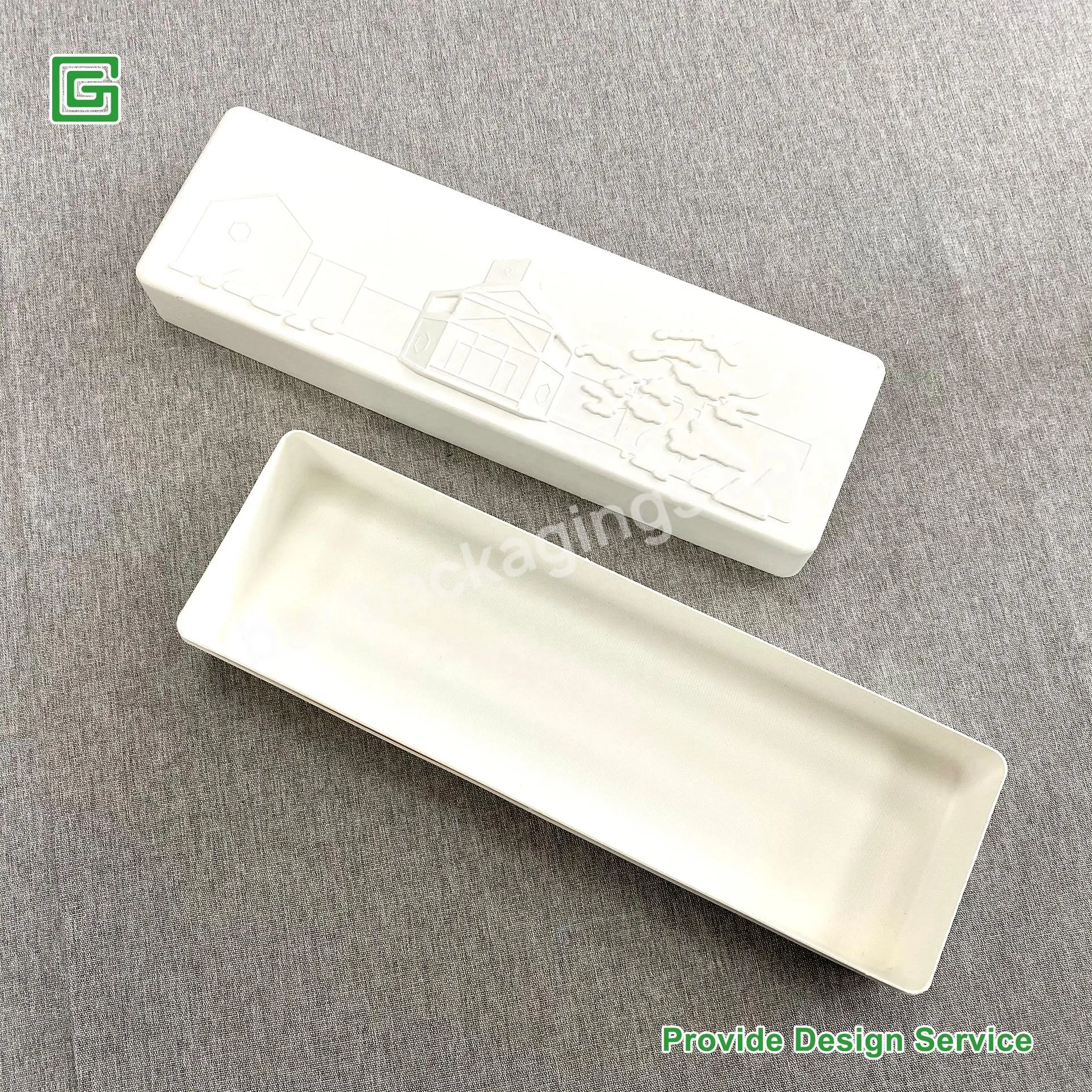 Eco-friendly Wholesale Custom Logo Sugarcane Gift Paper Molded Pulp Rigid Boxes Packaging