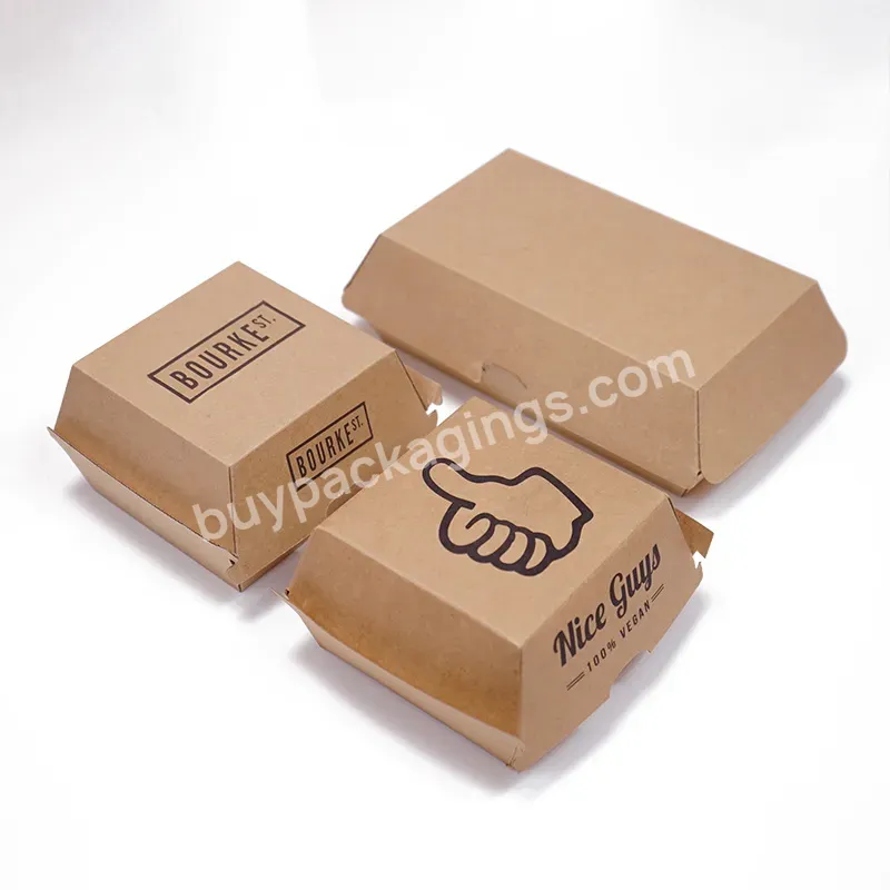 Eco Friendly Wholesale Custom Size Print Paper Meal Box Burger Box Food Box Packaging