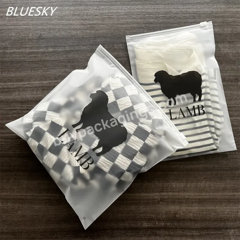Eco Friendly Wholesale Plastic Print Logos Pvc Zipper Bag Clothing Frosted Clear Ziplock Bag