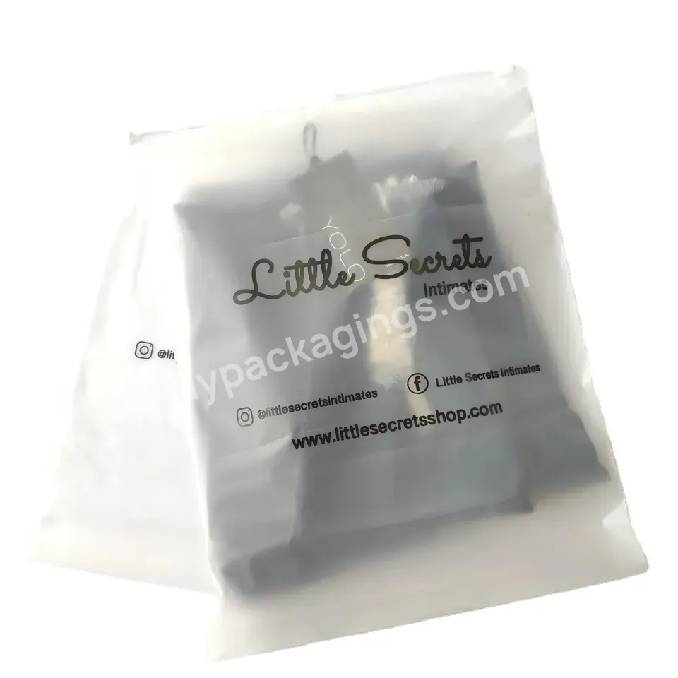 Eco-friendly Zip Lock Plastic Bag With Custom Logo Frosted Zipper Bag Clothing Packaging