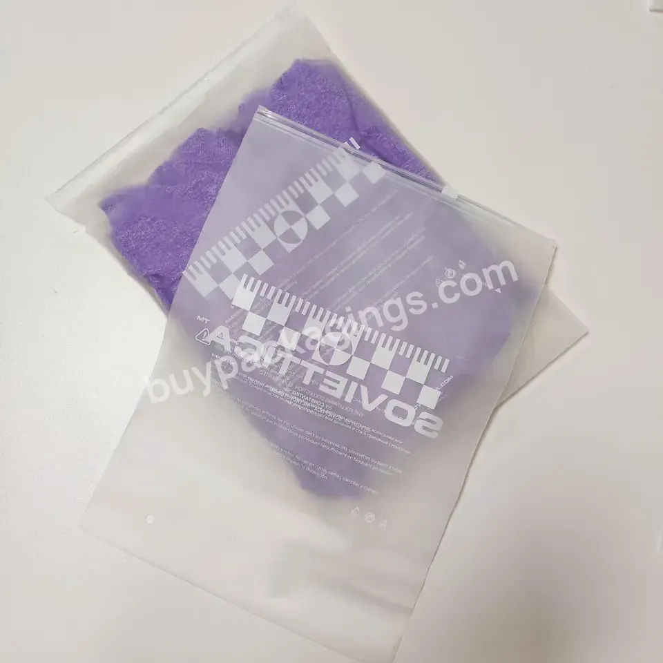 Eco-friendly Zip Lock Plastic Bag With Custom Logo Frosted Zipper Bag Clothing Packaging