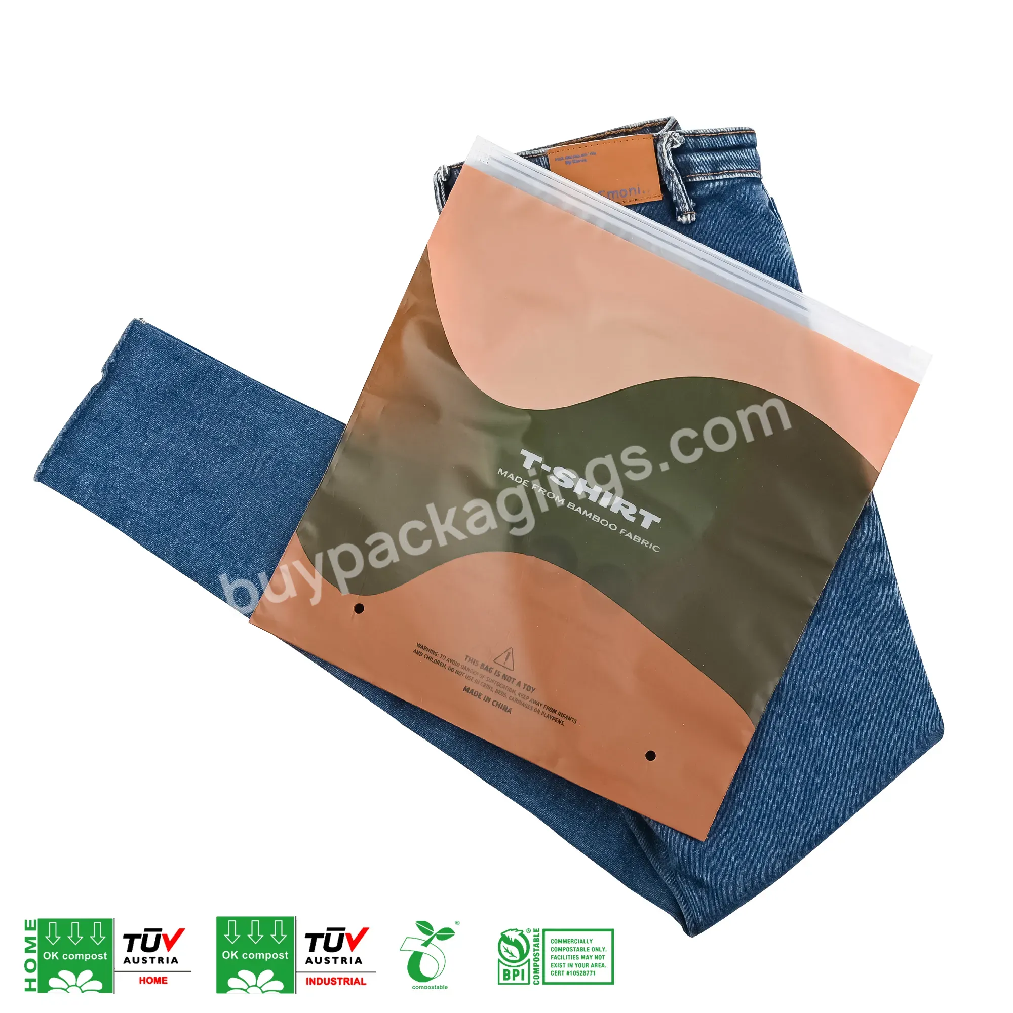 Eco Friendly Zipper Freezer Bags Custom Biodegradable Plastic Packaging Clothing Matte Black Zip Lock Bag