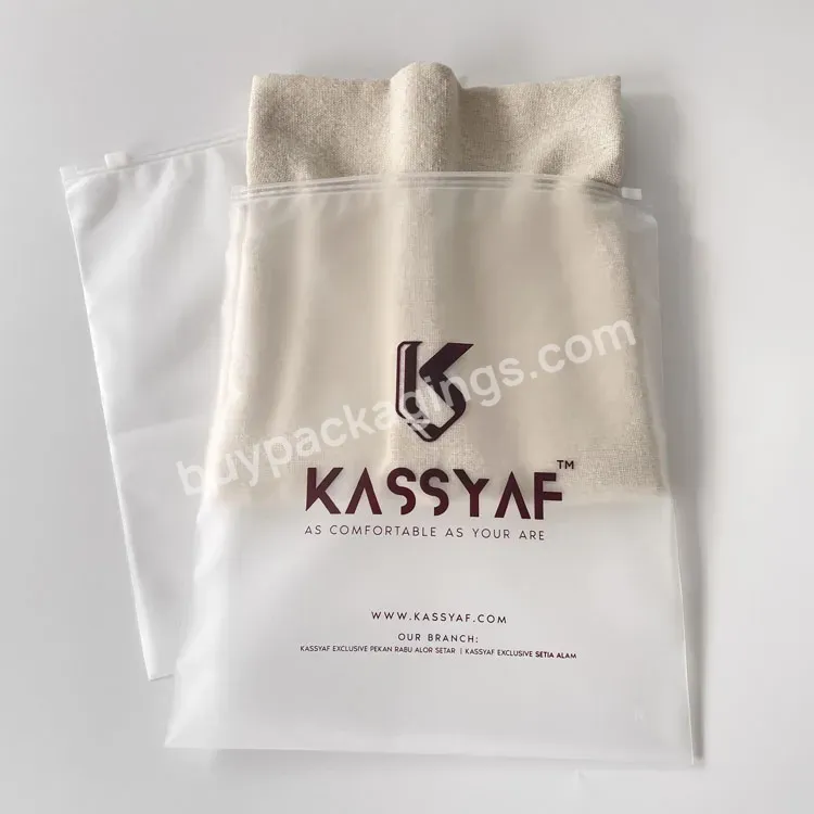 Eco Friendly Zipper Plastic Bag Hoodie Packaging With Logo Custom Frosted Ziplock Clothing Plastic Bags