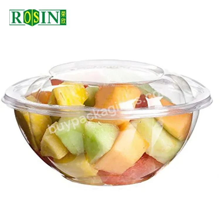 Eco Friendly24oz Pet Clear Fruit Salad Bowl Disposable Plastic Round Food Packaging Bowls With Lids - Buy 24oz Pet Clear Fruit Salad Bowl,Eco Friendly Clear Fruit Salad Bowl,Fruit Salad Bowl Plastic With Lids.