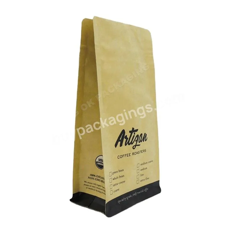 Eco Matte Resealable Mylar Stand Up Pouch Roasted Coffee Bean Packaging Bag Square Flat Bottom Coffee Bags Food Candy Bag Accept