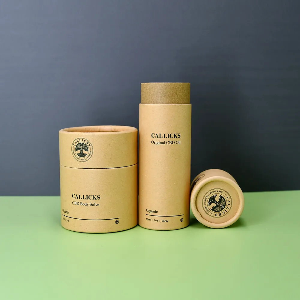 Eco recycled large cardboard tubes packaging round cylinder box tea candle cosmetics kraft poster mailing packing