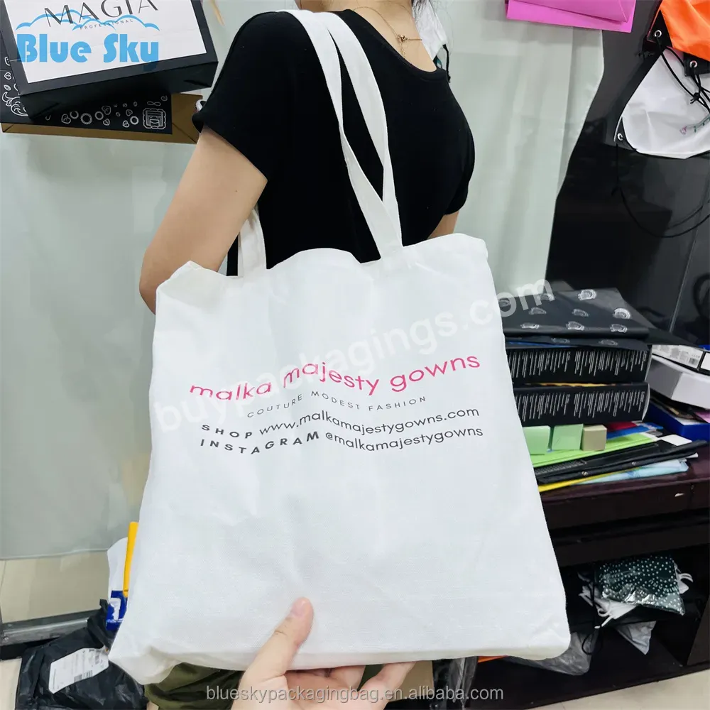 Eco Reusable Large Organic Blank Custom Logo Cotton Canvas Shopping Handbag Tote Bag For Packaging Cotton Tote Bags