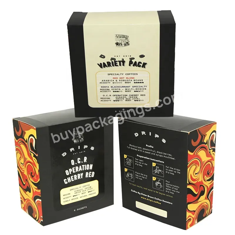 Eco Thin Foldable Craft Cardboard Small Tea Gift Box Tea Sachet Pack Drip Coffee Paper Carton Box
