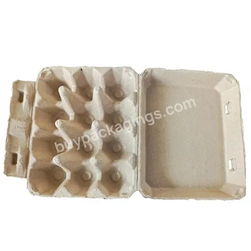 Economy Model 12 Cells Dozen Disposable Paper Pulp Egg Cartons Molded Fiber Empty Egg Containers For Hens Chicken Duck Quail Use