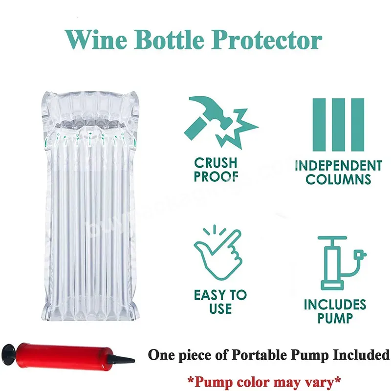 Efficient Shock Absorption Inflatable Bubble 1 Pack Wine Bottle Wrap Air Column Packing Bag