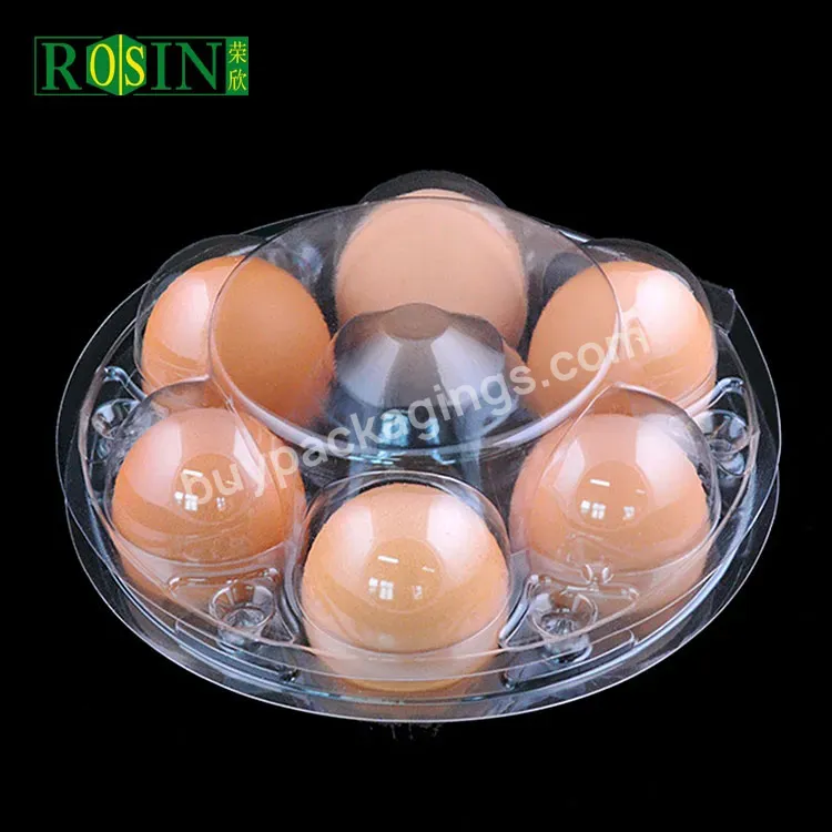 Egg Carton 6 Holes Plastic Egg Round Tray With Lid Clear Clamshell Disposable Wholesale Blister Tray Transparent Customized Size