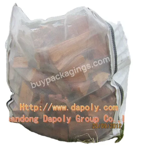 Egp Fibc Bag Woven Mesh Big Bags Ventilated Bulk Pp 1000kg For Firewood