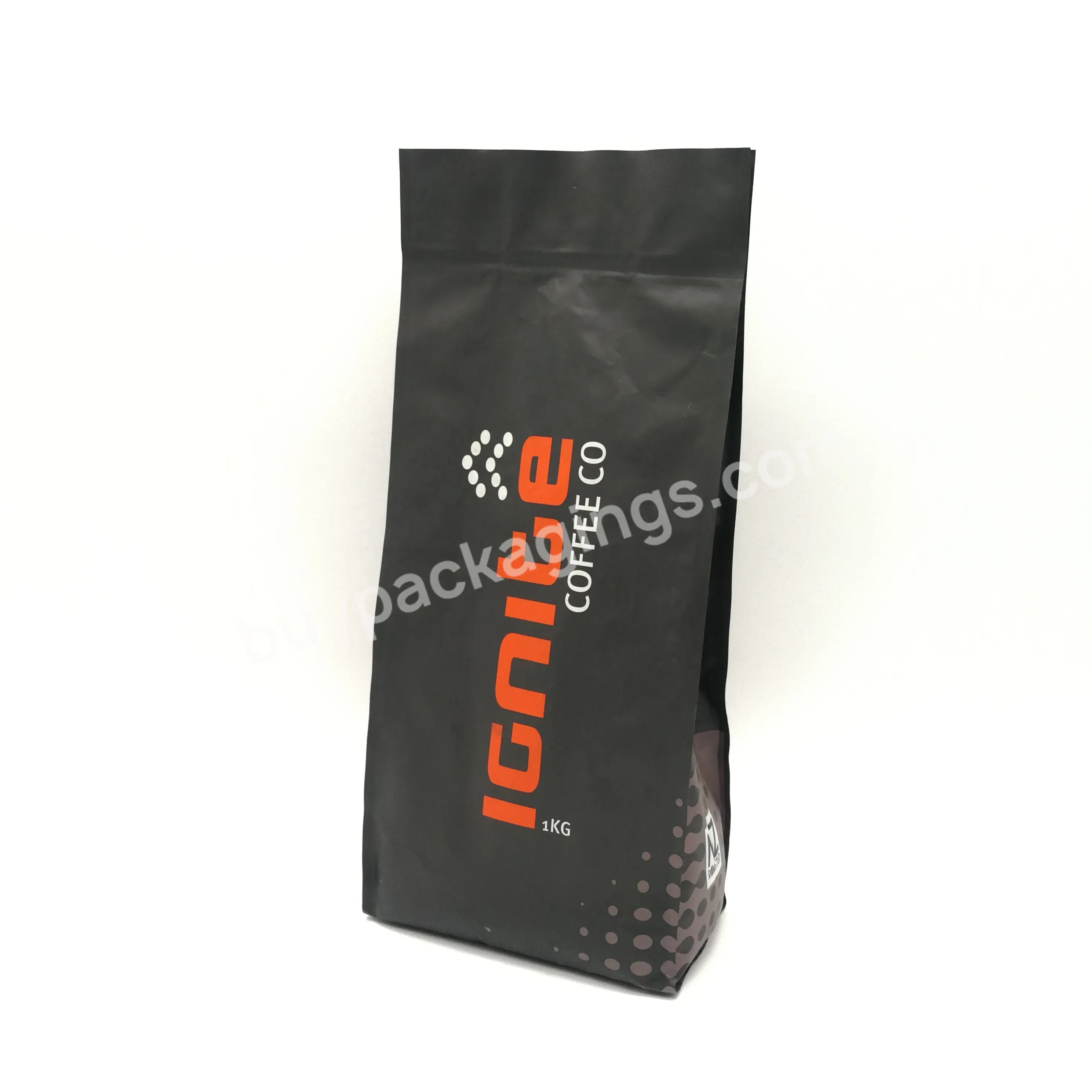 Eight Side Seal Coffee Bags With Valve And Zipper