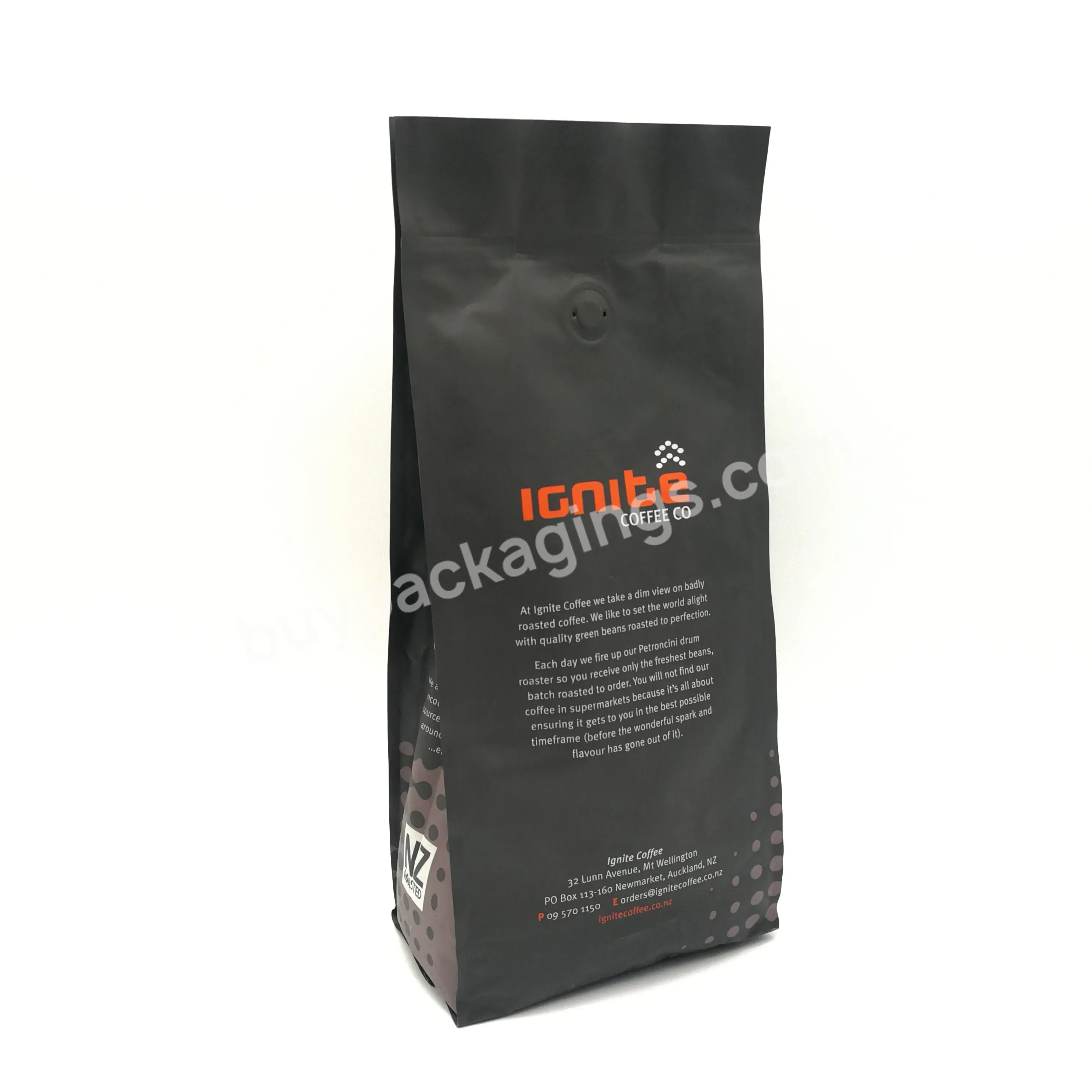 Eight Side Seal Coffee Bags With Valve And Zipper - Buy Coffee Bags Recyclable,Coffee Bags With Valve And Zipper,Compostable Coffee Bags.