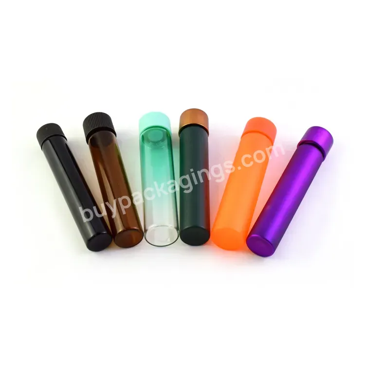 Electroplate W/ Black Cap Child Resistant 18mm 20mm Threading 115mm 120mm Matte Black Glass Roll Tubes