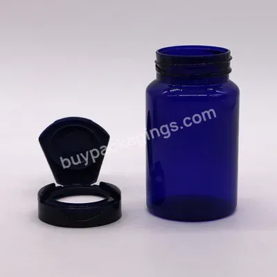 Elegant 100cc 120cc 150cc 200cc Cobalt Blue Pet Pill Empty Pharmaceutical Packaging Bottles With Crc Screw Cap