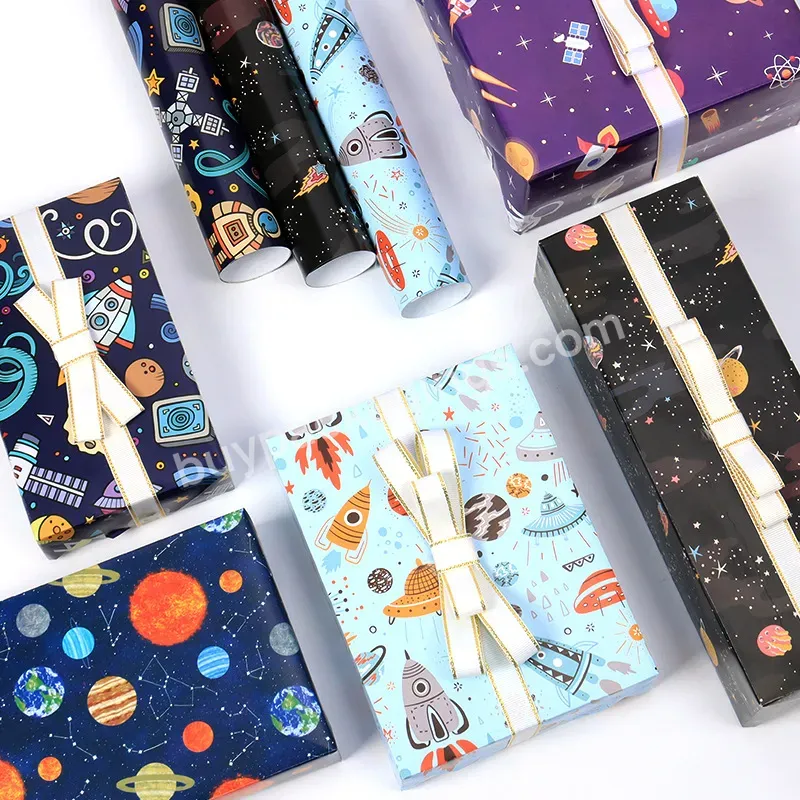 Elegant Cartoon Design Gift Wrapping Paper With Marine Organism Pattern Printed For Child