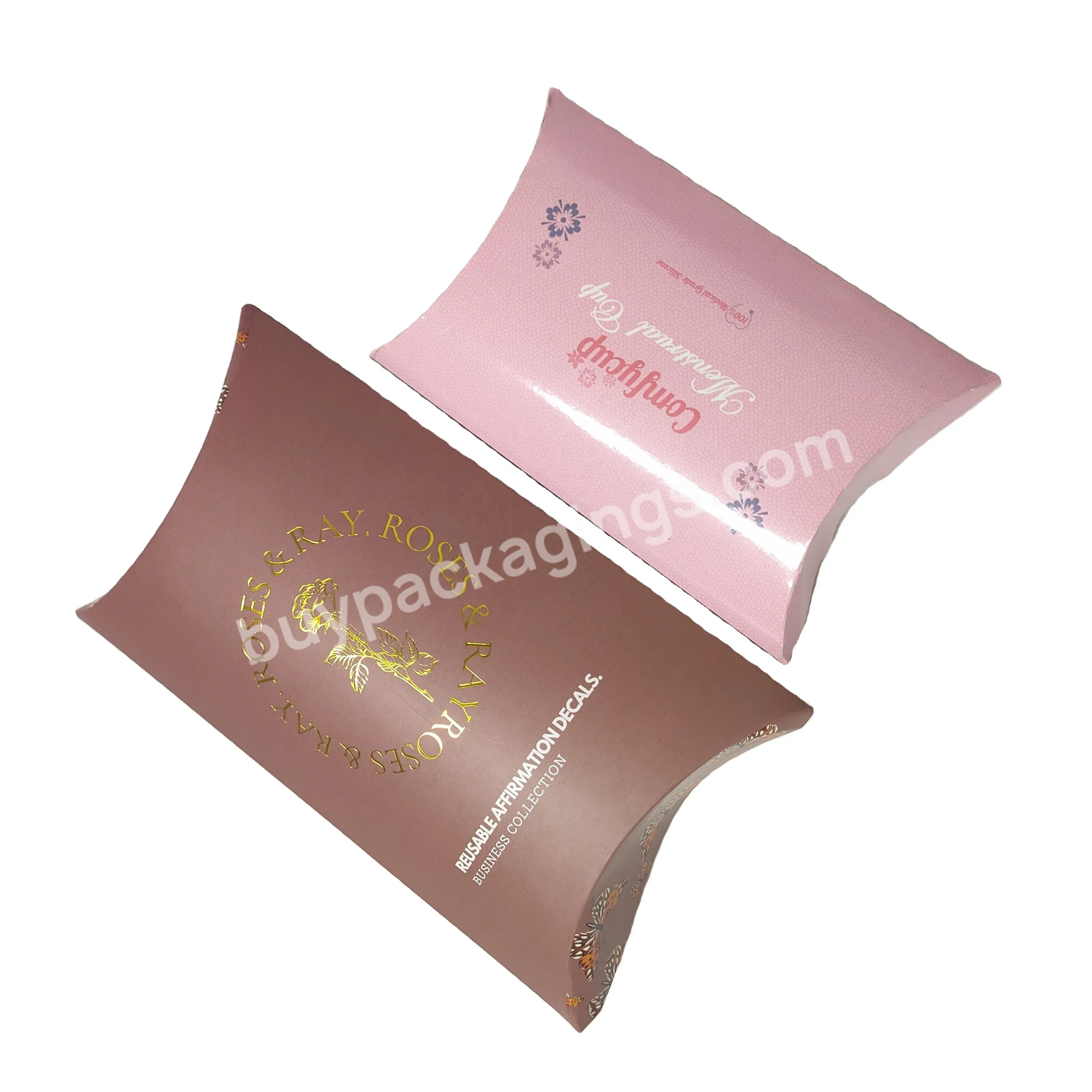 Elegant Custom Made Logo Hair Extension Wig Packaging Boxes Pillow Shape Paper Box With Handle