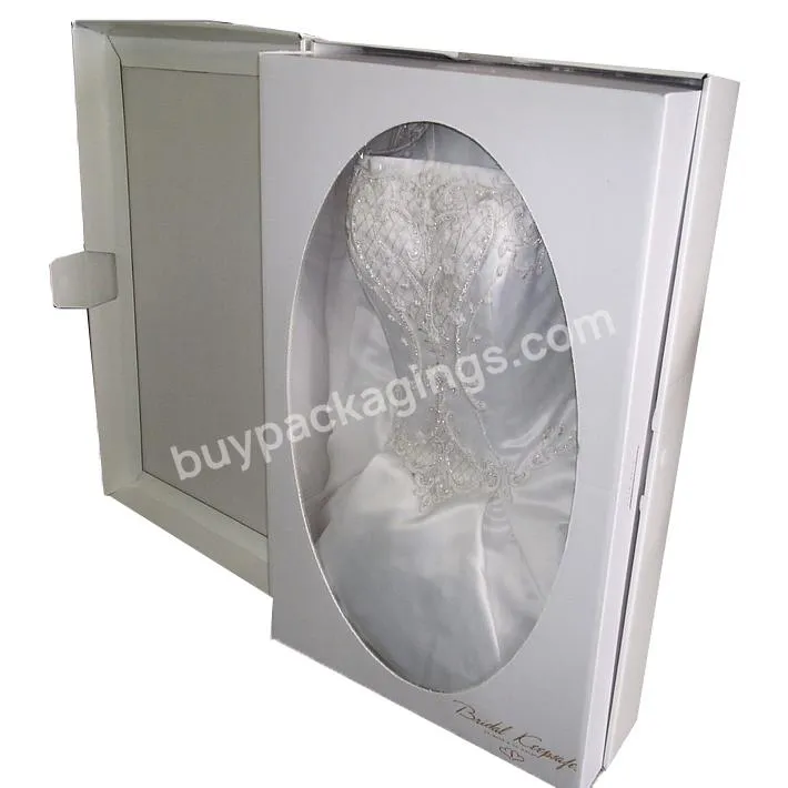 Elegant Foldable Wedding Dress Packaging Box with Clear Window Custom Paperboard Accept Accept Cygedin