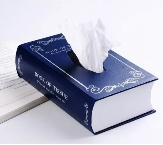 Elegant stylish book shape tissue box,tissue paper box hot sale