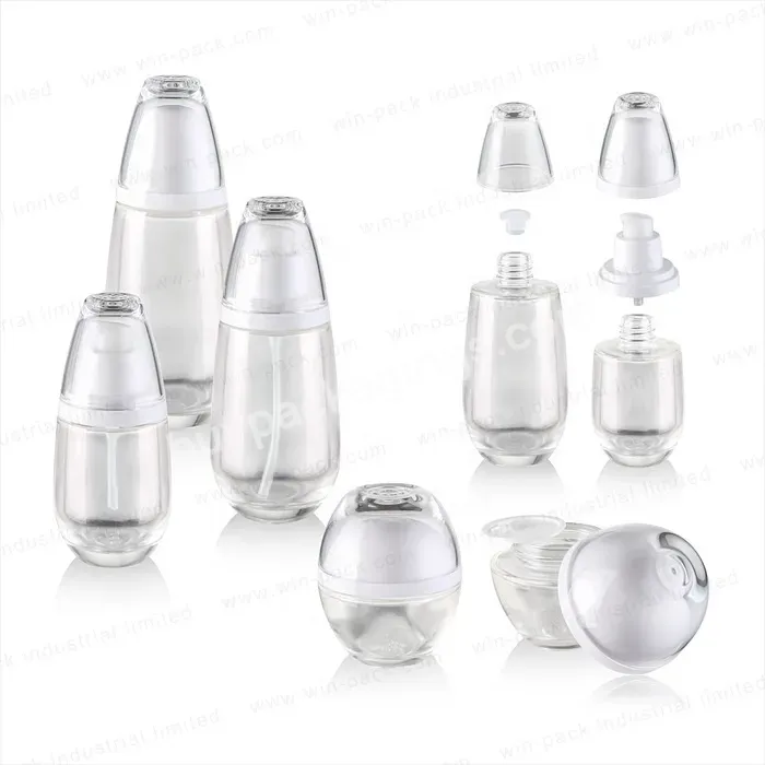 Ellipse Oval Cosmetic 30 Ml 50ml White Forest Make Up Emulsion Foundation Liquid Essential Oil Pump Glass Bottle