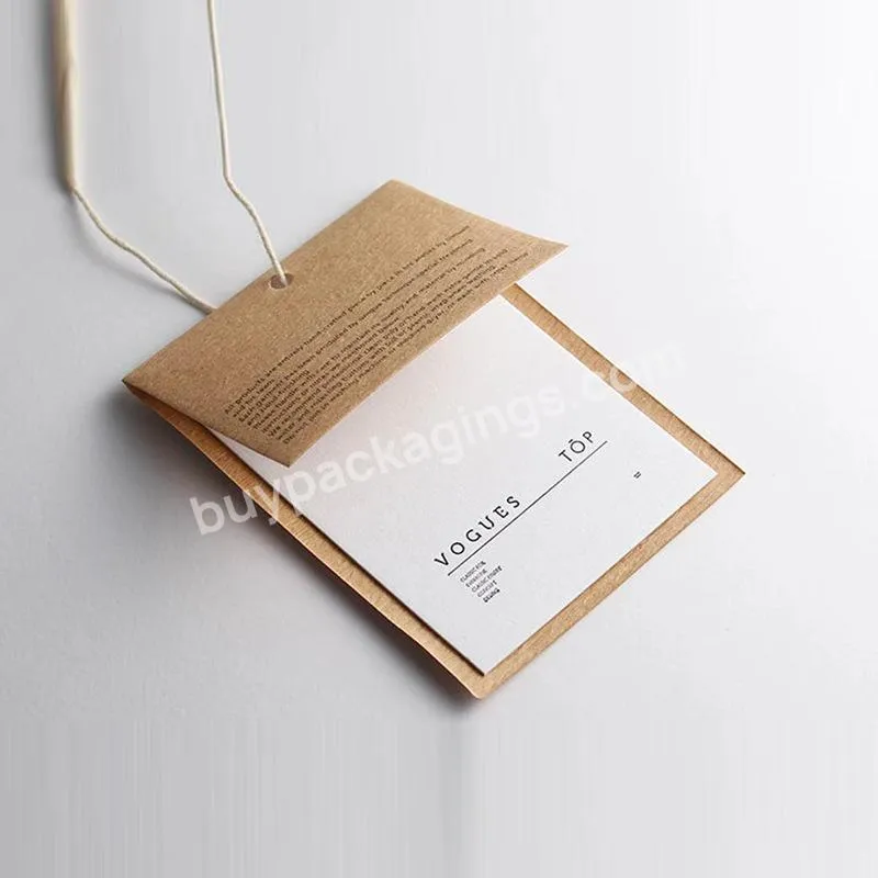 Embossed Golden Stamping Logo Hang Tags With Brand Logo Hang Tag For Clothing And T-shirts