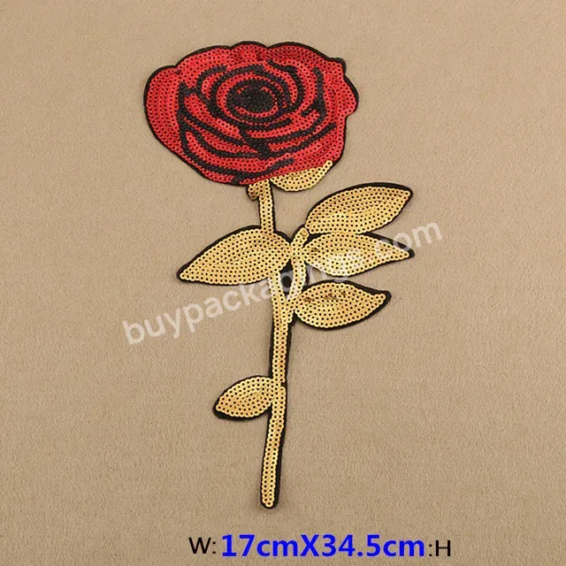 Embroidery Rose Applique Iron On Clothes Accessories 3d Sequin Flower Patch