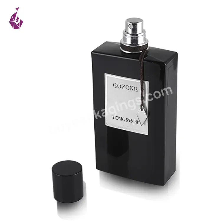 Emplty Spray Personalized Perfu 75 Ml Label Black Luxury Cologne Glass Perfume Bottle