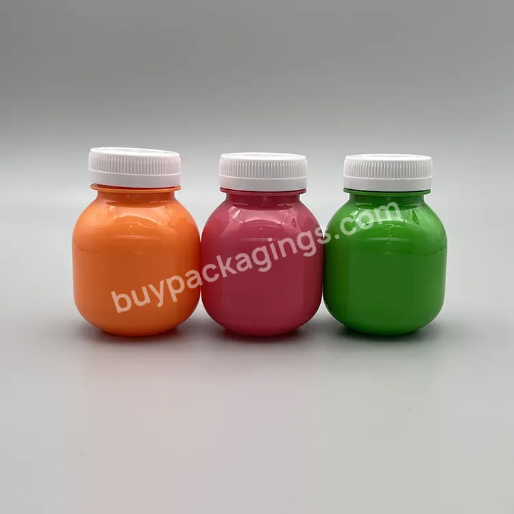 Empty 100 Ml Pet Vitamin C With Screw Caps Food Grade Colorful Capsule Container Bottle Capsule Bottle