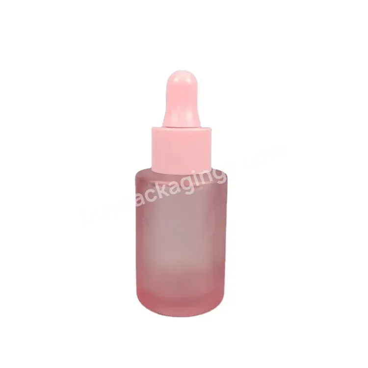 Empty 15ml 20ml 30ml 50ml 60ml Cylinder Hair Essential Oil Glass Frosted Face Serum Bottles Cosmetic Packaging Dropper Bottle