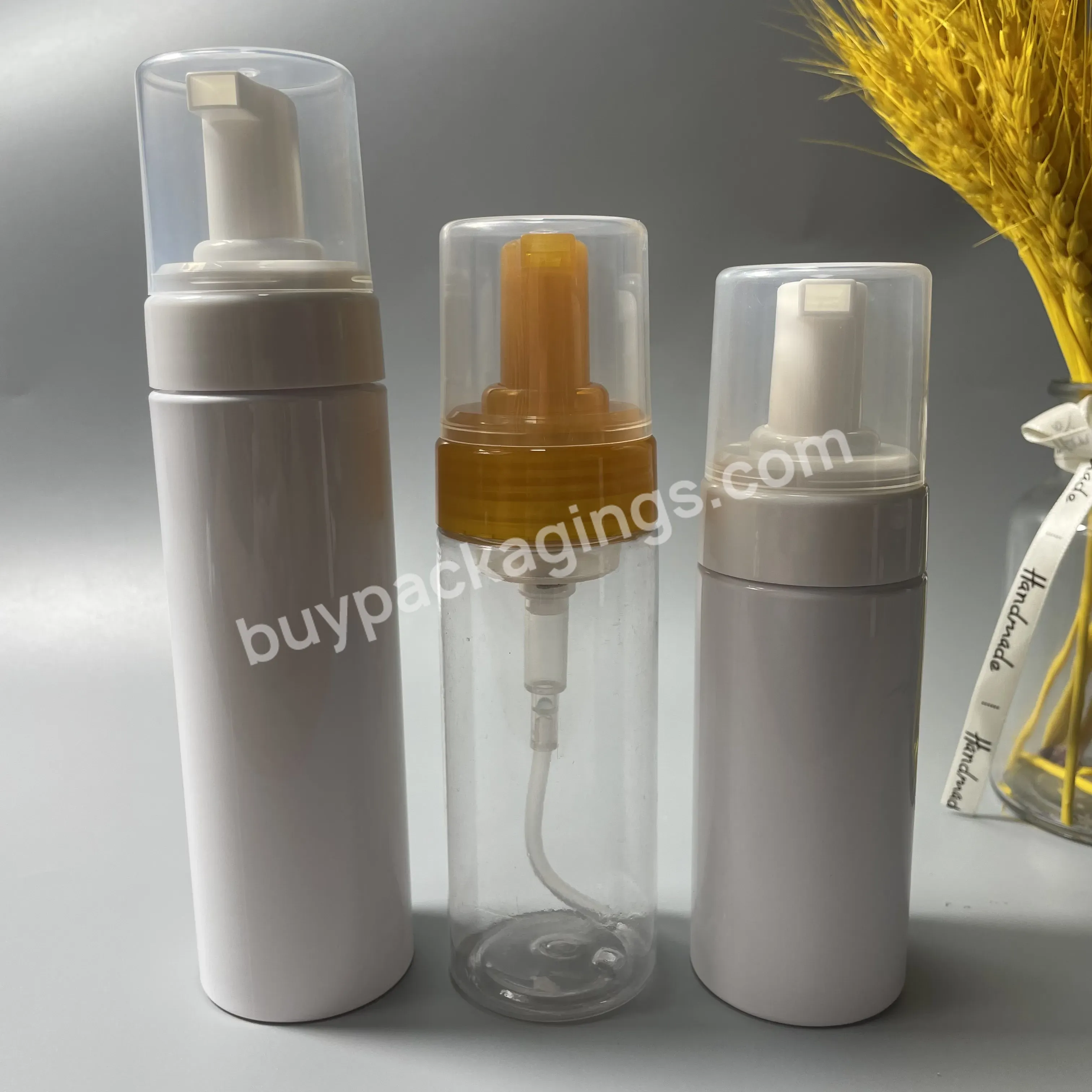 Empty 200ml 250ml 500ml White Square Round Plastic Foaming Facial Wash Bottle Foam Pump Dispenser Packaging