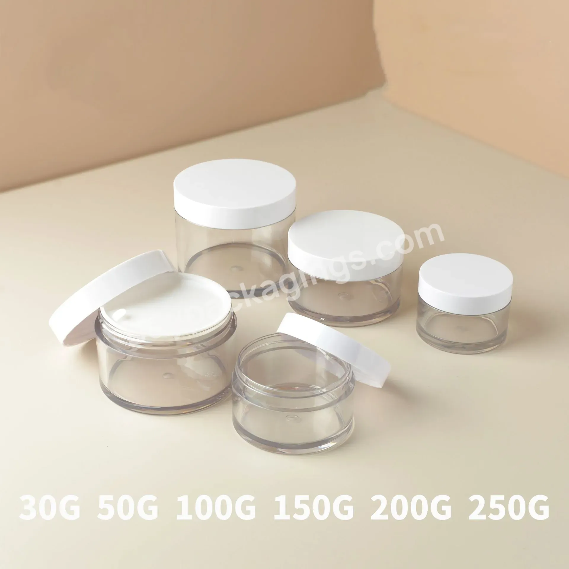 Empty 20g 30g 50g 100g 150g 250g Pet Clear Cosmetic Plastic Jar Eye Care Cream