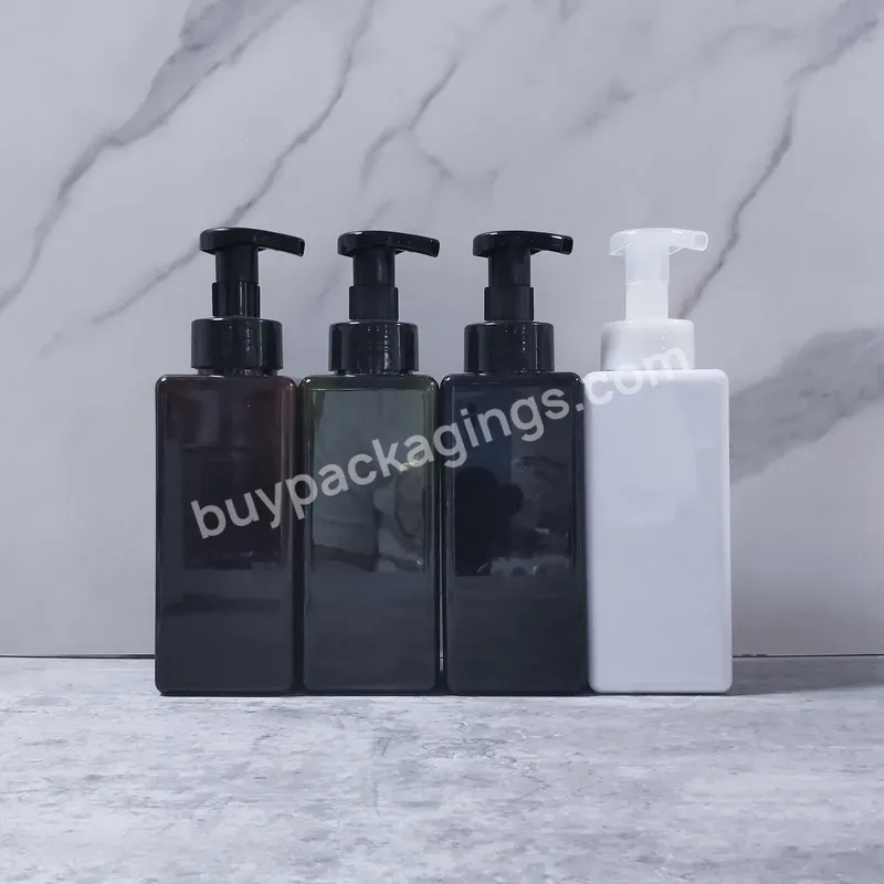 Empty 250ml 450ml 650ml Soap Shampoo Body Lotion Conditioner Shower Gel Foaming Petg Square Pump Bottles