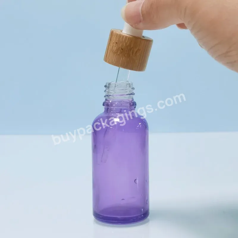 Empty 30 Ml 1 Oz Cosmetic Essential Hair Oil Bottles 30ml Cuticle Glass Dropper Bottle With Bamboo Lid