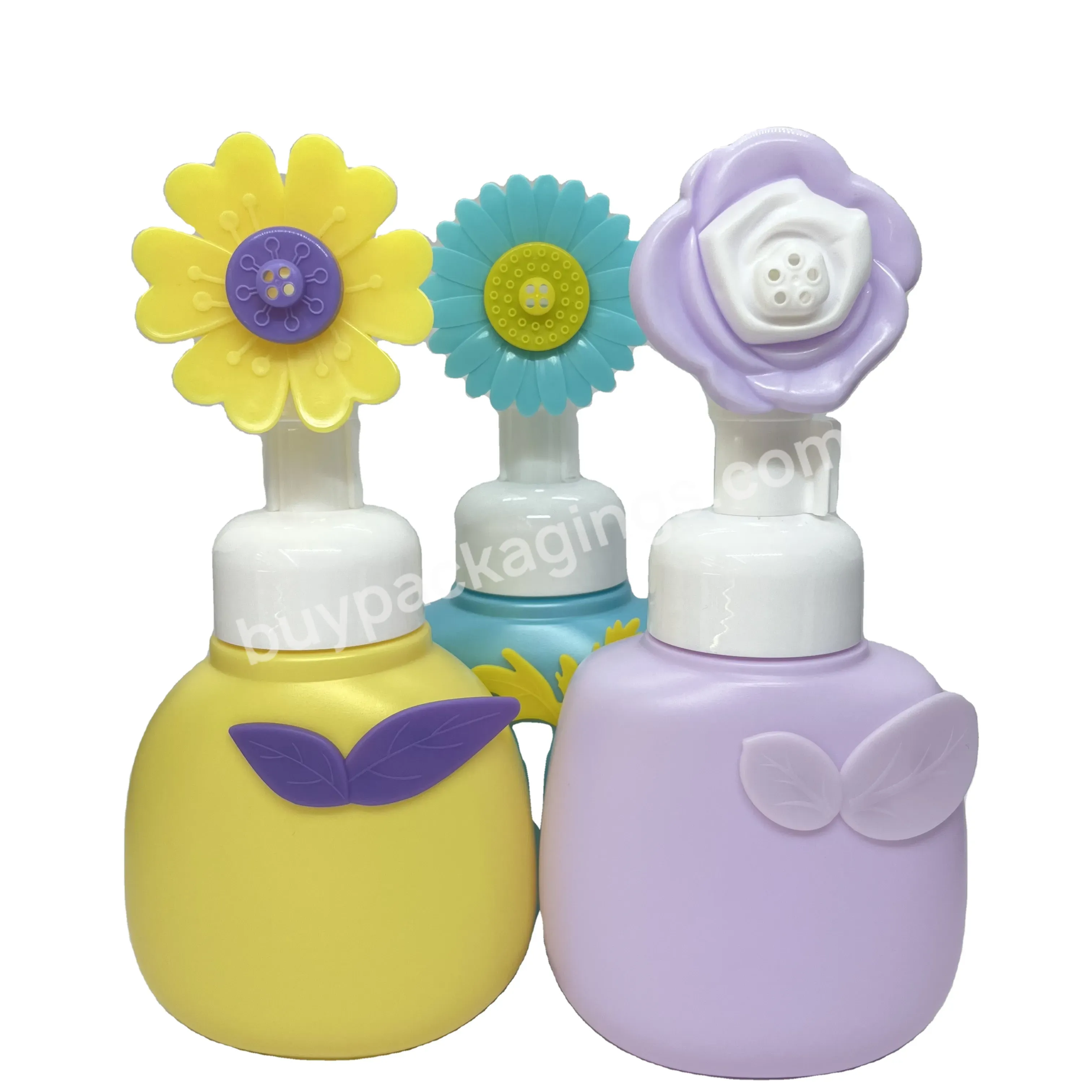 Empty 300ml Hdpe Cute Refillable Flower Shape Foam Pump Bottle Kids Hand Sanitizer Container - Buy Refillable Foam Bottle,Pump Bottle Cartoon Character,Flower Shape Foam Bottle.