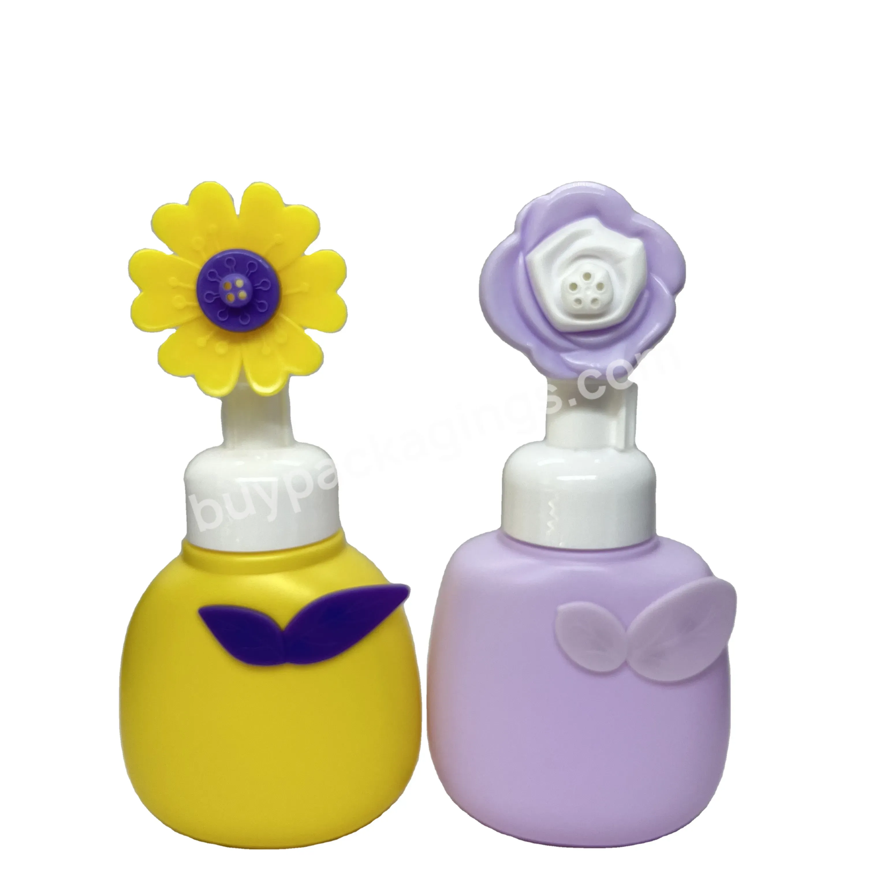 Empty 300ml Hdpe Cute Refillable Flower Shape Foam Pump Bottle Kids Hand Sanitizer Container - Buy Refillable Foam Bottle,Pump Bottle Cartoon Character,Flower Shape Foam Bottle.