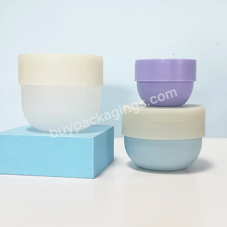 Empty 30g 50g 100g 200g 250g White Pp Plastic Face Cream Jar With Gold Edge